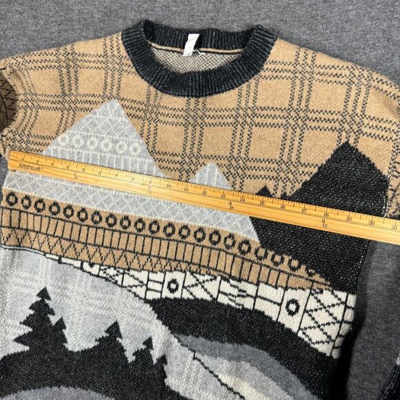 Woolrich Beige and Gray Patterned Turtleneck Sweater - Picture 4 of 13